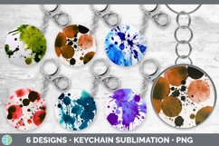 Bundle of six Watercolor Splatter keychain sublimation designs.