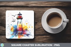 GorgeousWatercolor Splatter Square Coaster design.