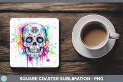 GorgeousWatercolor Splatter Square Coaster design.