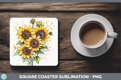 GorgeousWatercolor Splatter Square Coaster design.