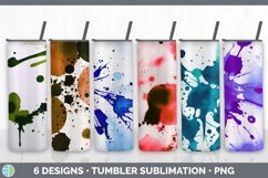 Bundle of six Watercolor Splatter sublimation tumbler designs.