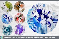 Bundle of six Watercolor Splatter wind spinner sublimation designs.