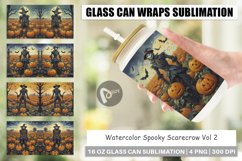 Glass Can Wraps Watercolor Scarecrow Product Image 1
