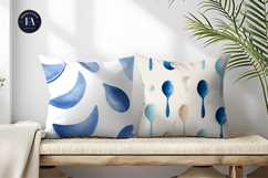 Watercolor Minimalist Crescent Moon Spoons Digital Paper Product Image 2