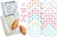 Watercolor Spots n Hearts Seamless Patterned Papers JPG PNG