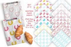 Watercolor Spots n Hearts Seamless Patterned Papers JPG PNG