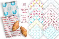 Watercolor Spots n Hearts Seamless Patterned Papers JPG PNG