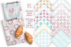 Watercolor Spots n Hearts Seamless Patterned Papers JPG PNG