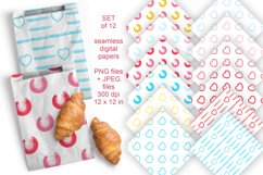 Watercolor Spots n Hearts Seamless Patterned Papers JPG PNG