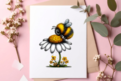 Watercolor Spring Bees Clipart - Spring Bees Png Product Image 3