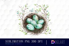 Spring Bird Nest Watercolor Clipart Product Image 1