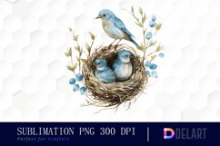 Spring Bird Nest Sublimation PNG Clipart Product Image 1