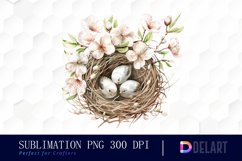 Spring Bird Nest Sublimation PNG Clipart Product Image 1