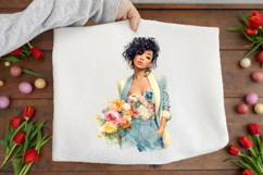 Watercolor Spring Black Girls Clipart Product Image 3