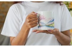 Watercolor Spring cherry blossoms | Mug sublimation design Product Image 6