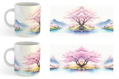 Watercolor Spring cherry blossoms | Mug sublimation design Product Image 4
