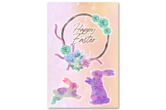 Watercolor Spring Bunnies - 15 Variations Product Image 4