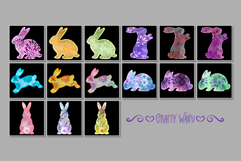 Watercolor Spring Bunnies - 15 Variations Product Image 3