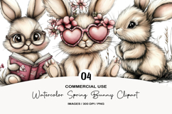 Watercolor Spring Bunny Clipart Product Image 1