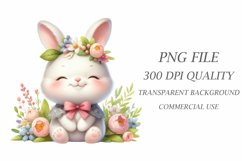 Watercolor Spring Bunny Clipart Set Product Image 3