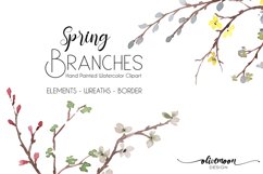 Watercolor Spring Clipart Easter Clip Art Spring Branches Product Image 1
