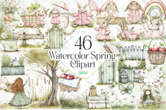 Watercolor Spring Clipart Sublimation Product Image 1
