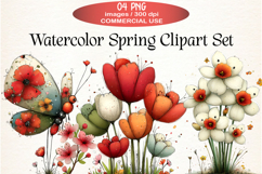 Watercolor Spring Clipart Sublimation Product Image 1