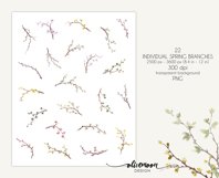 Watercolor Spring Clipart Easter Clip Art Spring Branches Product Image 3