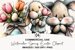Watercolor Spring Easter Clipart Product Image 1