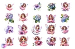 Magical Nature Playful Fairy and Flowers clipart Product Image 2