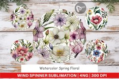 Wind Spinner Watercolor Spring Floral Product Image 1