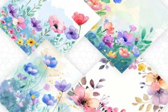 Watercolor Spring Floral Background Product Image 3