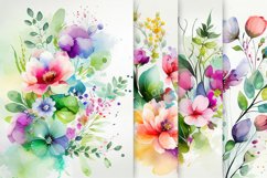 Watercolor Spring Floral Digital Paper Product Image 2