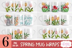 Watercolor Spring floral Mug Wraps for Sublimation BUNDLE Product Image 1