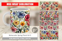 Mug Wrap Design Watercolor Spring Floral Product Image 1