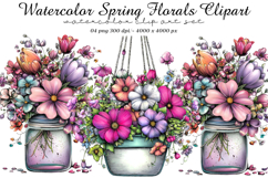 Watercolor Spring Florals Clipart Product Image 1