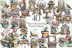 Watercolor Spring Florals Clipart Product Image 1