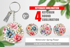 Keychain Watercolor Spring Flower Product Image 1