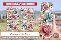 Tumbler Sublimation Wrap Watercolor Spring Flower Product Image 1