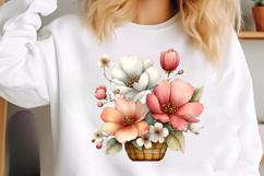 Watercolor Spring Flower Basket Clipart Product Image 2