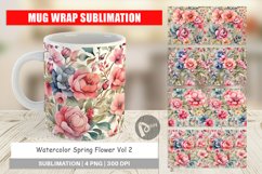 Mug Wrap Design Watercolor Spring Flower Product Image 1