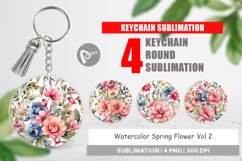 Keychain Watercolor Spring Flower Product Image 1