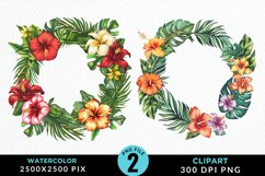 Watercolor Spring Flower Wreath PNG Set Clipart Product Image 1