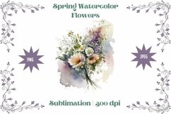 Spring bouquet - Flower bouquet - Flower Sublimation Product Image 1