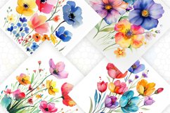 Watercolor Spring Flowers Background Product Image 4