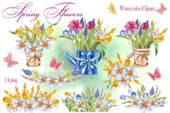 Watercolor Spring Flowers Bouquet Product Image 1