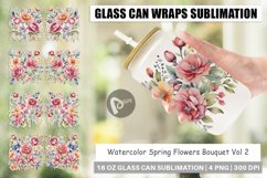 Glass Can Wraps Spring Flowers Bouquet Product Image 1