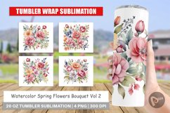 Tumbler Sublimation Wrap Spring Flowers Bouquet Product Image 1