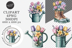 Watercolor spring flowers clipart - spring flowers Png Product Image 1
