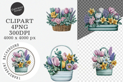 Watercolor spring flowers clipart - spring flowers Png Product Image 1
